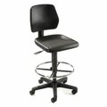 Interion By Global Industrial Interion Task Stool with 360 Footrest- Polyurethane, Black 571121